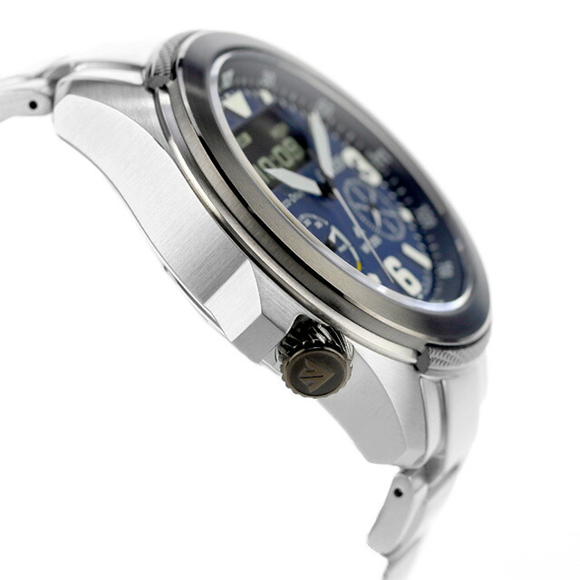 シチズン プロマスター ランド 光発電エコドライブ 腕時計 メンズ クロノグラフ ソーラー CITIZEN PROMASTER JV1006-51L アナデジ ブラック ブルー 黒 ブランド おしゃれ 防水 文字盤 大きい プレゼント 男性 実用的