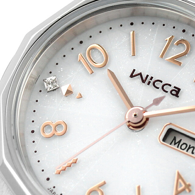シチズン ウィッカ ソーラーテック デイ＆デイトモデル ソーラーテック 腕時計 レディース CITIZEN wicca KH3-517-11 アナログ シルバー ブランド おしゃれ 防水 軽い 華奢 かわいい プレゼント 女性 実用的