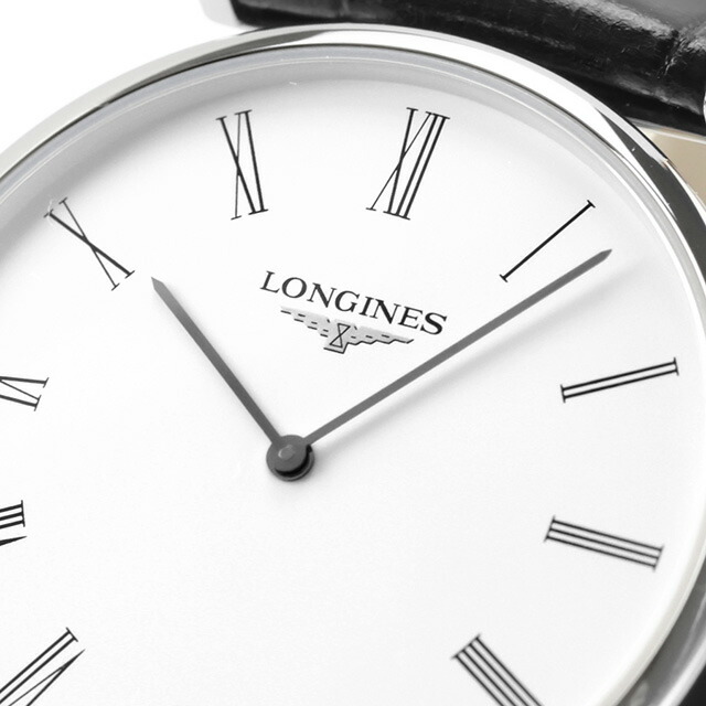 ロンジン グランクラシック クオーツ 腕時計 ブランド メンズ LONGINES L4.709.4.21.2 アナログ ホワイト ブラック 黒 スイス製 おしゃれ 防水 プレゼント 男性 実用的