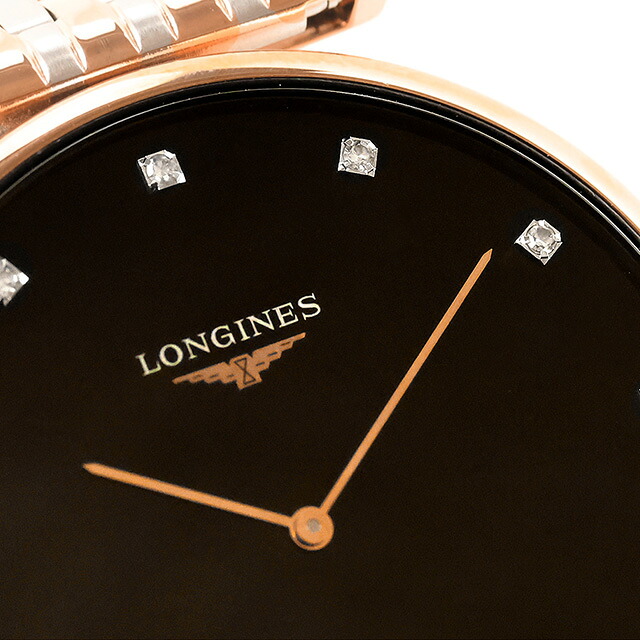 ロンジン グランクラシック クォーツ 電池式 腕時計 ブランド メンズ LONGINES L4.766.1.57.7 アナログ ブラック ゴールド シルバー 黒 スイス製 おしゃれ 防水 プレゼント 男性 実用的
