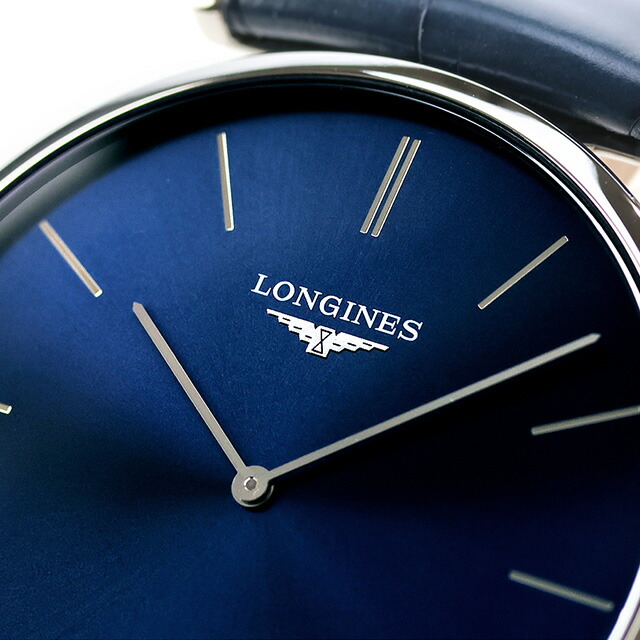 ロンジン グランクラシック クォーツ 電池式 腕時計 ブランド メンズ LONGINES L4.766.4.95.2 アナログ ブルー スイス製 おしゃれ 防水 プレゼント 男性 実用的