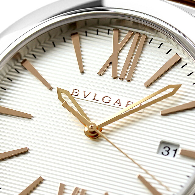 ブルガリ ルチェア 自動巻き 腕時計 メンズ BVLGARI LU40C6SSPGLD シルバー ブラウン スイス製 高級 ブランド おしゃれ 防水 プレゼント 男性 実用的