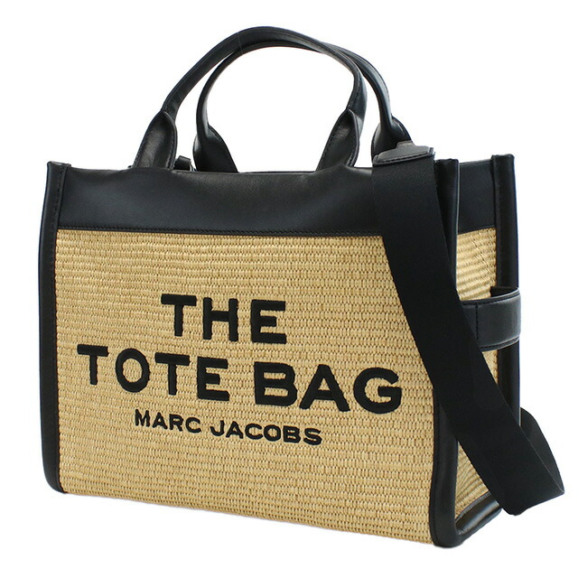 マーク・ジェイコブス トートバッグ レディース MARC JACOBS THE STRAW TOTE ベトナム 2P3HTT014H02 NATURAL ベージュ系 ブラック バッグ 軽量 手提げ ブランド 高級 おしゃれ プレゼント 女性 実用的 かわいい