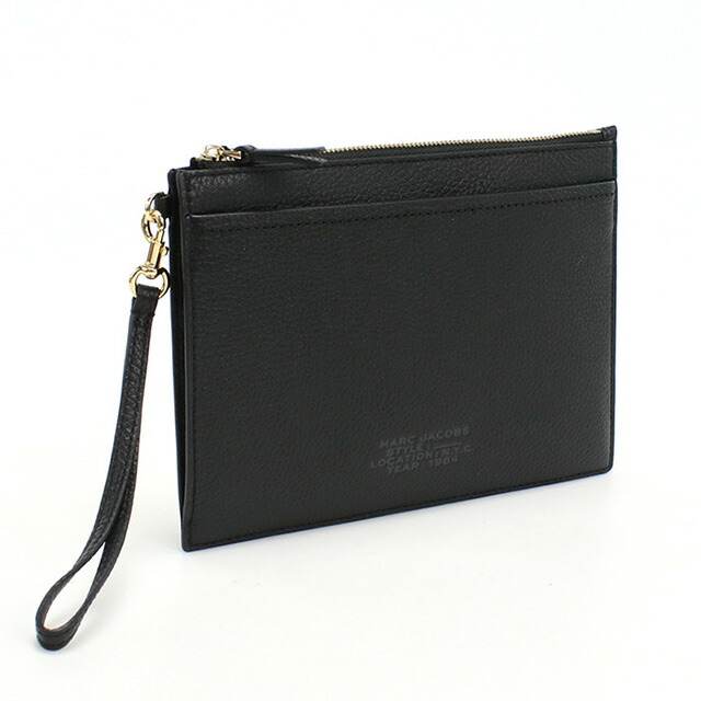 マーク・ジェイコブス 化粧ポーチ ポーチ レディース MARC JACOBS THE SMALL WRISTLET レザー ベトナム 2S3SMP036S01 BLACK ブラック バッグ 持ち歩き 小さめ 小物入れ ブランド 高級 おしゃれ プレゼント 女性 実用的 かわいい