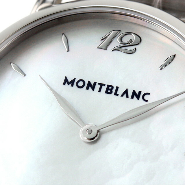 モンブラン スター クラシック クオーツ 腕時計 レディース MONTBLANC 108766 アナログ シェル グレー スイス製 ブランド おしゃれ 防水 軽い 華奢 かわいい プレゼント 女性 実用的