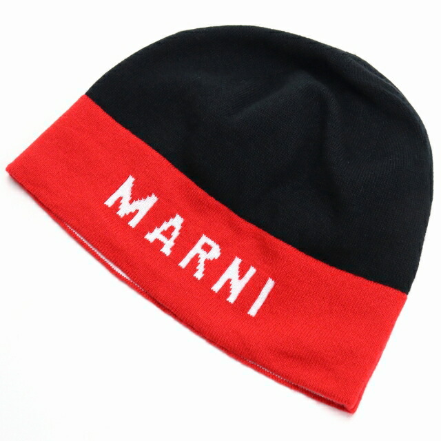 マルニ ニットキャップ レディース MARNI イタリア CLMC0025Q1 ブラック レッド系 小物 選べるモデル