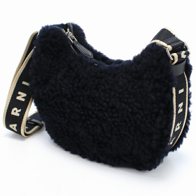 マルニ 斜め掛けショルダーバッグ レディース MARNI ラム、レザー イタリア SBMP0128Q0 ブラック バッグ 斜めがけ ブランド 高級 おしゃれ プレゼント 女性 実用的 かわいい