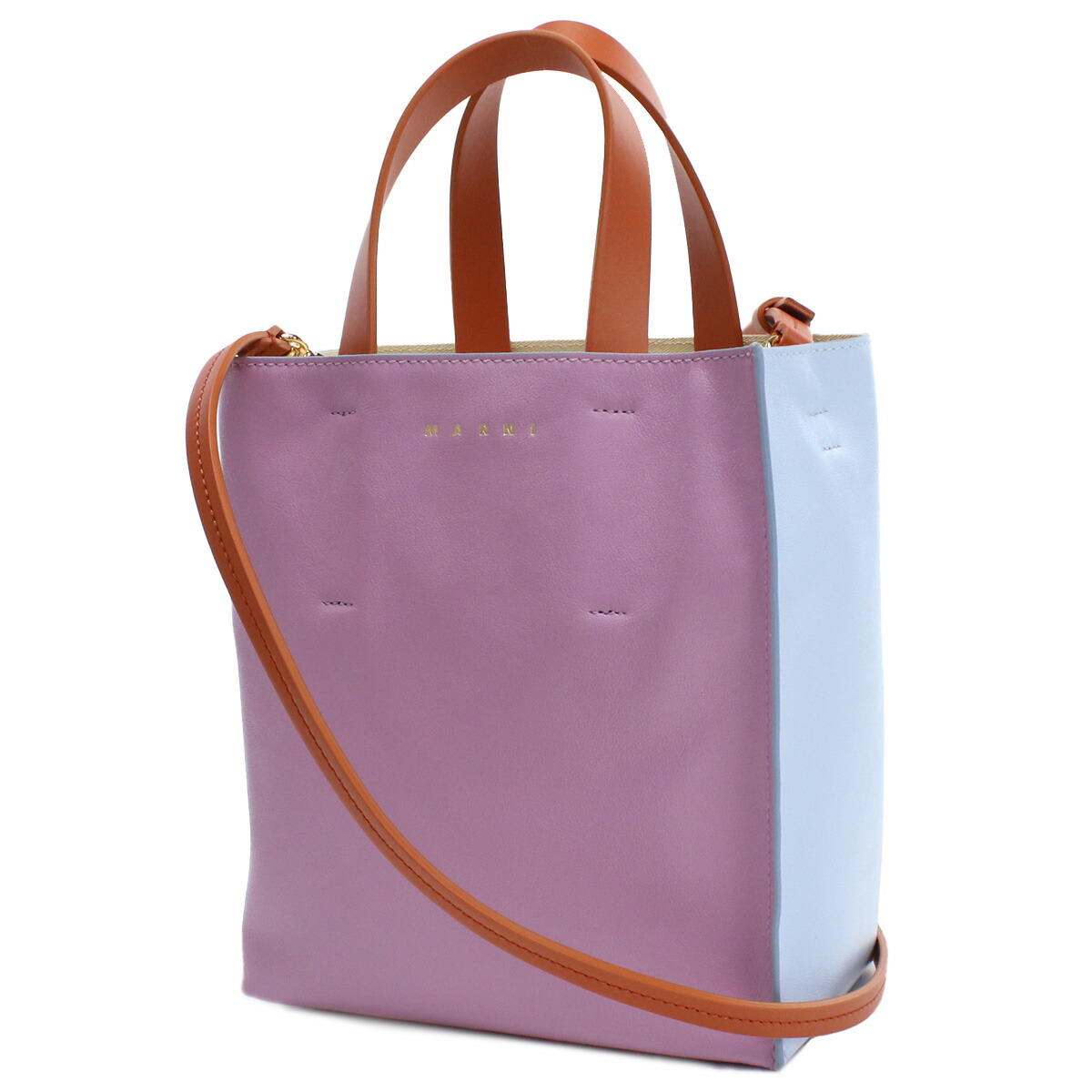マルニ トートバッグ レディース MARNI レザー イタリア SHMP0040Q0 パープル系 ブルー系 バッグ 軽量 手提げ ブランド 高級 おしゃれ プレゼント 女性 実用的 かわいい