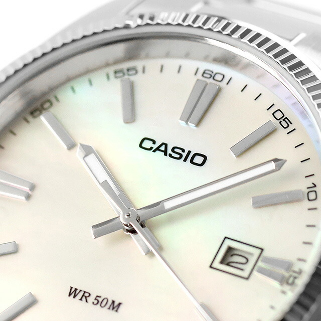カシオ チープカシオ CASIO STANDARD クォーツ 電池式 MTP-1302DS-7AV 海外モデル メンズ チプカシ 腕時計 ブランド カシオ casio アナログ マザーオブパール 白 おしゃれ 防水 小さい 軽い かわいい プレゼント 実用的