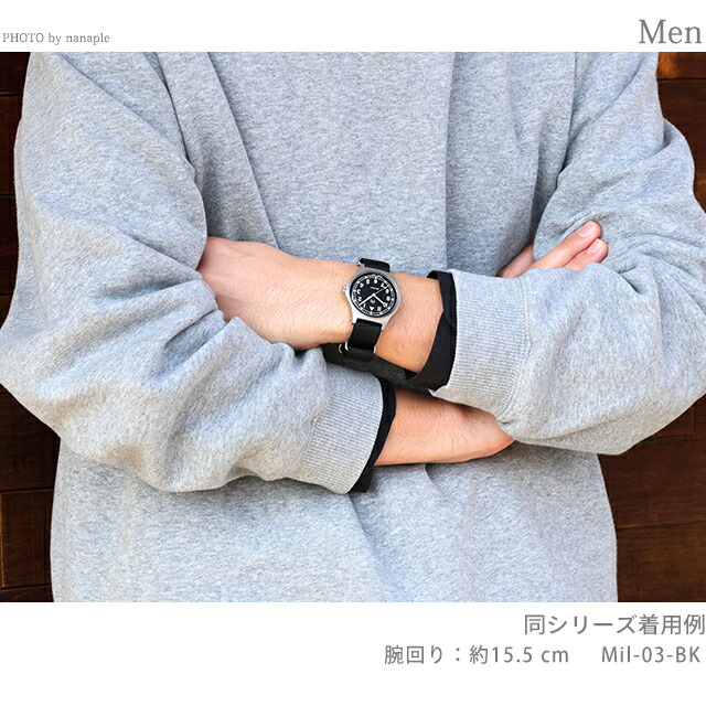ナバルウォッチ Naval military watch Royal Army Type クォーツ 電池式 腕時計 ブランド メンズ NAVAL WATCH Mil-03-BK アナログ ブラック 黒 おしゃれ 防水 プレゼント 男性 実用的