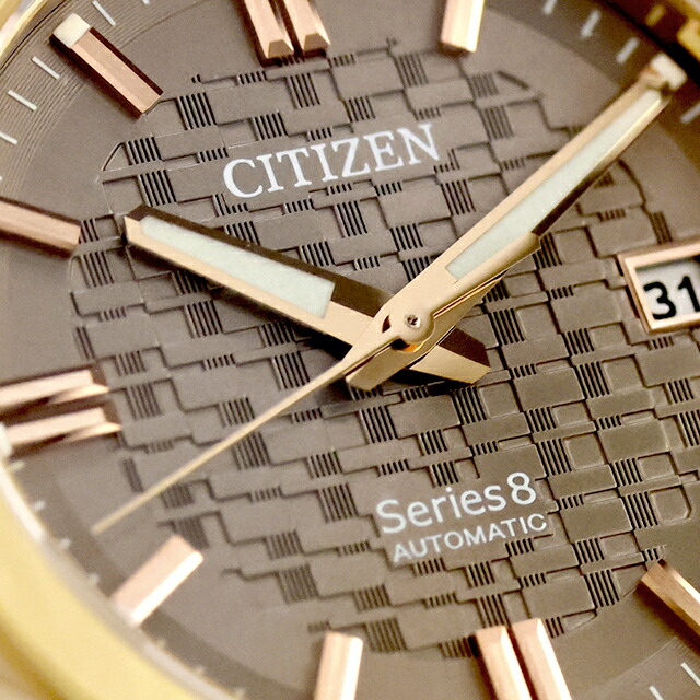 シチズン シリーズ8 メカニカル Cal. 9051 自動巻き 腕時計 ブランド メンズ CITIZEN Series 8 NB6085-57W アナログ ブラウン ゴールド 日本製 高級 おしゃれ 防水 文字盤 大きい プレゼント 男性 実用的
