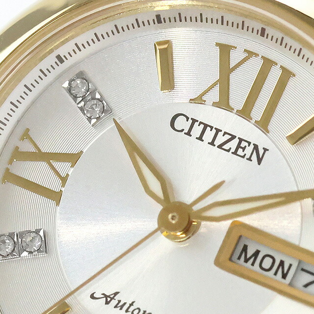 シチズン コレクション メカニカル デイ＆デイト 自動巻き 腕時計 ブランド レディース CITIZEN COLLECTION PD7166-03A アナログ ホワイト レッド 白 日本製 おしゃれ 防水 軽い 華奢 かわいい プレゼント 女性 実用的