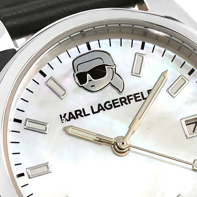 カール・ラガーフェルド ラウンド エッセンシャル クォーツ 電池式 腕時計 ブランド レディース KARL LAGERFELD R0551107502 アナログ シェル ブラック 黒 おしゃれ 防水 かわいい プレゼント 女性 実用的