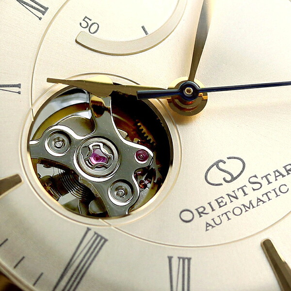 オリエントスター 腕時計 クラシック セミスケルトン 草木にそそぐひかり 自動巻き メンズ RK-AT0201G ORIENT STAR シャンパンゴールド ブラウン ブランド おしゃれ 防水 プレゼント 男性 実用的