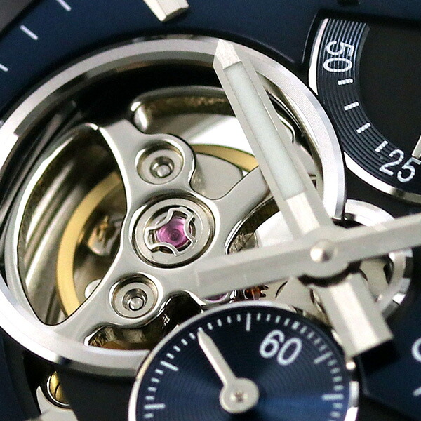 オリエントスター モダンスケルトン 41mm 自動巻き RK-AV0006L 腕時計 メンズ ネイビー ブラック MODERNSKELETON ブランド おしゃれ 防水 プレゼント 男性 実用的