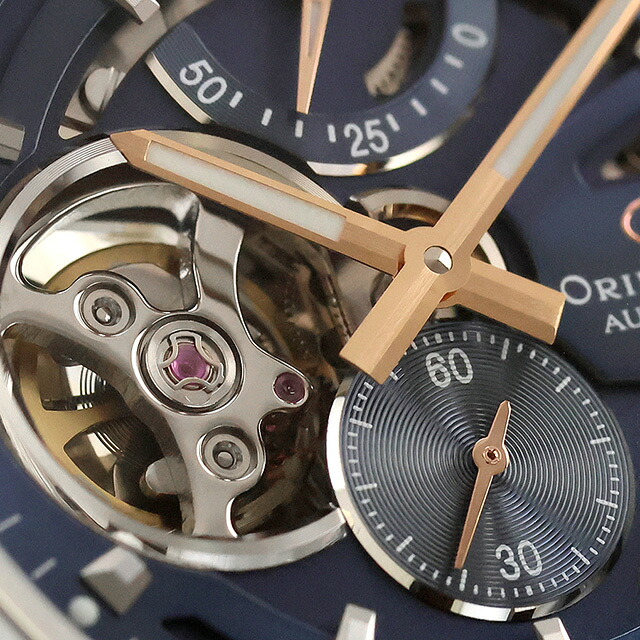 オリエントスター Contemporary Modern Skeleton 自動巻き 腕時計 ブランド メンズ オープンハート ORIENT STAR RK-AV0135L アナログ ブルー 日本製 おしゃれ 防水 プレゼント 男性 実用的
