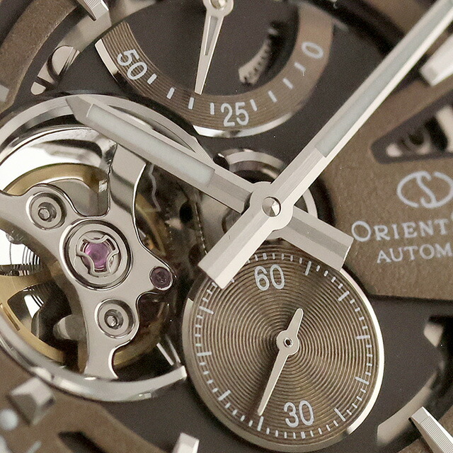 オリエントスター Contemporary Modern Skeleton 自動巻き 腕時計 ブランド メンズ オープンハート ORIENT STAR RK-AV0139Y アナログ ブラウン 日本製 おしゃれ 防水 プレゼント 男性 実用的
