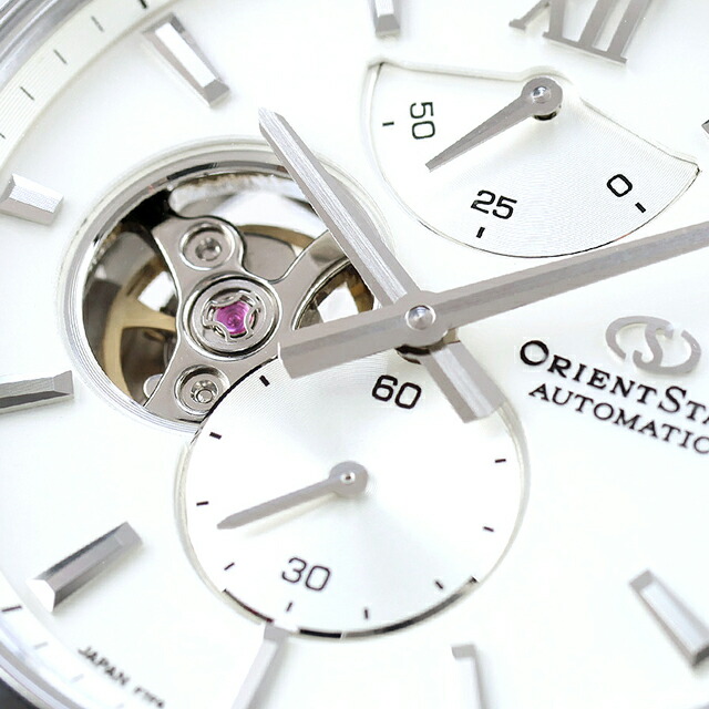 オリエントスター Contemporary Collection M34 F7 Semi Skeleton 自動巻き 腕時計 ブランド メンズ オープンハート ORIENT STAR RK-BY0011S シルバー おしゃれ 防水 プレゼント 男性 実用的