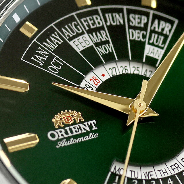 オリエント コンテンポラリー マルチイヤーカレンダー 自動巻き 腕時計 ブランド メンズ ORIENT CONTEMPORARY RN-BA0002E アナログ グリーン おしゃれ 防水 プレゼント 男性 実用的