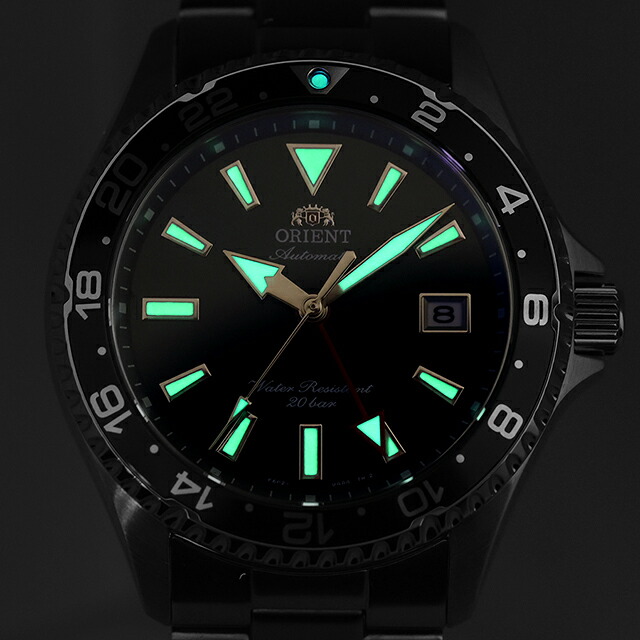 オリエント スポーツ マコ GMT 自動巻き 腕時計 ブランド メンズ ORIENT SPORTS RN-BC0002E アナログ ブルーグリーン おしゃれ 防水 プレゼント 男性 実用的