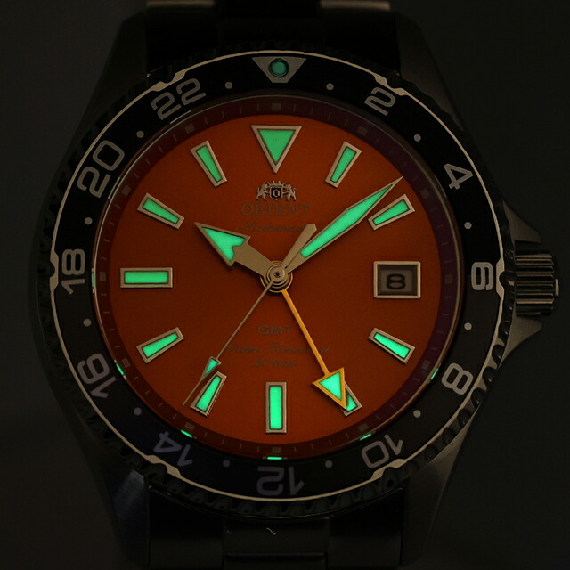 オリエント スポーツ マコ GMT 自動巻き 腕時計 ブランド メンズ ORIENT SPORTS RN-BC0004Y アナログ オレンジ おしゃれ 防水 プレゼント 男性 実用的