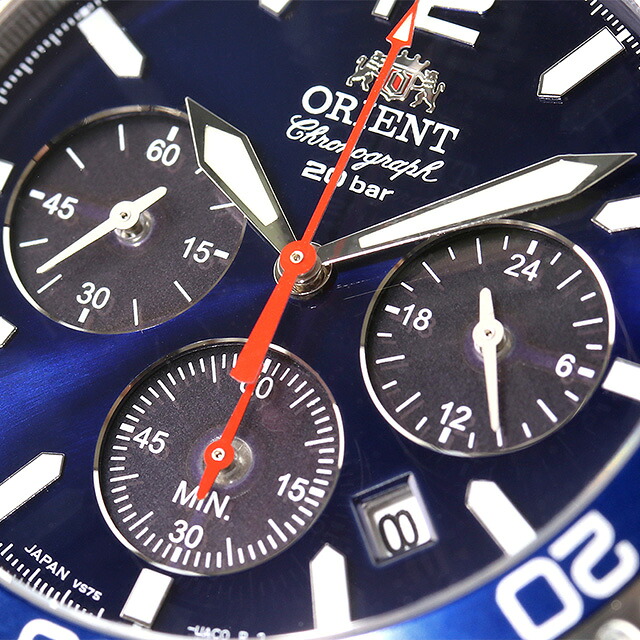 オリエント オリエントマコ ソーラーパワード 腕時計 メンズ クロノグラフ ORIENT RN-TX0201L アナログ ネイビー 日本製 ブランド おしゃれ 防水 文字盤 大きい プレゼント 男性 実用的