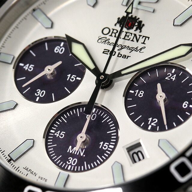 オリエント オリエントマコ ソーラーパワード 腕時計 メンズ クロノグラフ ORIENT RN-TX0203S アナログ シルバー 日本製 ブランド おしゃれ 防水 文字盤 大きい プレゼント 男性 実用的