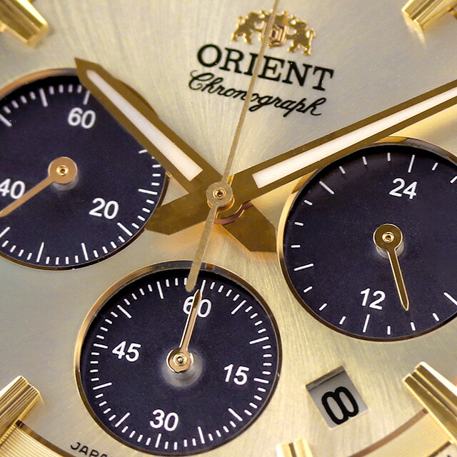 オリエント コンテンポラリー コンテンポラリー ソーラーパワード クロノグラフ ソーラー 腕時計 メンズ クロノグラフ ORIENT CONTEMPORARY RN-TX0301G アナログ ゴールド 日本製 ブランド おしゃれ 防水 プレゼント 男性 実用的