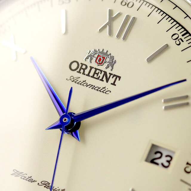 オリエント バンビーノ 自動巻き 腕時計 メンズ 革ベルト ORIENT SAC00009N0 アナログ クリームイエロー ブラウン ブランド おしゃれ 防水 文字盤 大きい プレゼント 男性 実用的