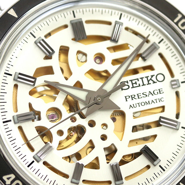 セイコー プレザージュ Style60’s 自動巻き 腕時計 ブランド メンズ オープンハート SEIKO PRESAGE SARY255 アナログ シルバー ゴールド 日本製 高級 おしゃれ 防水 プレゼント 男性 実用的