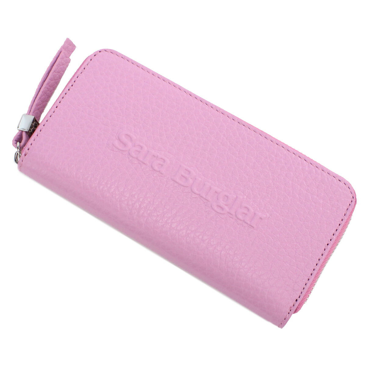 サラバーグラー 長財布ラウンドファスナー レディース Sara Burglar BUFALO LOGO レザー イタリア 110L GLICINE ピンク系 財布 ウォレット ブランド 高級 おしゃれ プレゼント 実用的