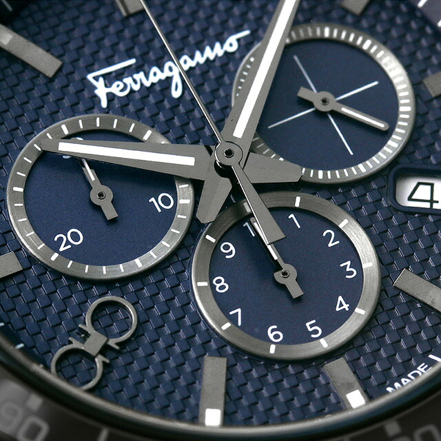 サルヴァトーレ フェラガモ SLX Chronograph クオーツ 腕時計 メンズ クロノグラフ Salvatore Ferragamo SFHR00220 アナログ ネイビー ブラック 黒 スイス製 高級 ブランド おしゃれ 防水 プレゼント 男性 実用的