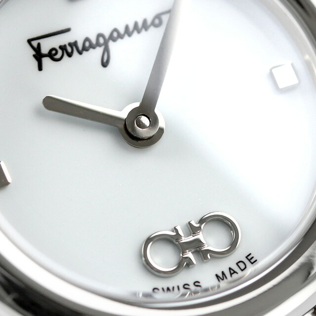 サルヴァトーレ フェラガモ バリナ クオーツ 腕時計 レディース 革ベルト Salvatore Ferragamo SFHT01222 アナログ ホワイト ライトブラウン 白 スイス製 高級 ブランド おしゃれ 防水 軽い 華奢 かわいい プレゼント 女性 実用的