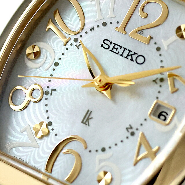 セイコー ルキア Happy Collection 電波ソーラー 腕時計 ブランド レディース チタン SEIKO LUKIA SSQW100 アナログ ホワイトシェル 白 日本製 おしゃれ 防水 軽い 華奢 かわいい プレゼント 女性 実用的