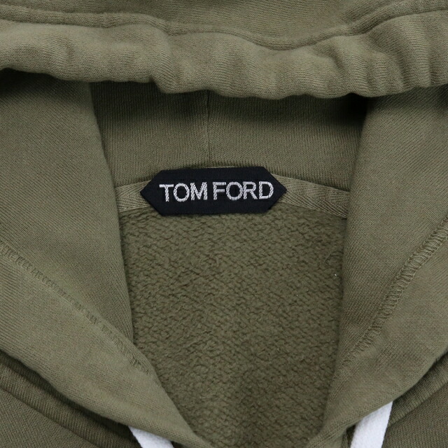 トムフォード パーカー メンズ TOM FORD コットン100%裏起毛 イタリア TFJ986 カーキ ファッション 選べるモデル プレゼント 実用的