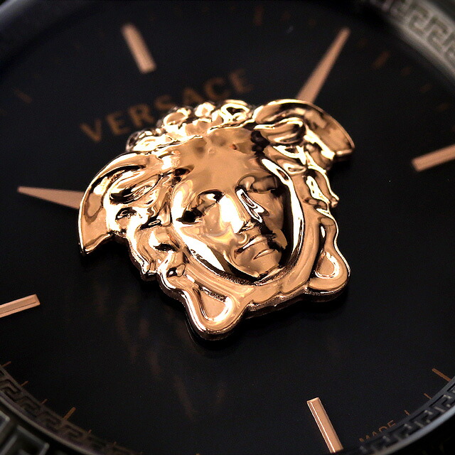 ヴェルサーチ パラッツォ クオーツ 腕時計 メンズ VERSACE VERD01623 アナログ ブラック ピンクゴールド 黒 スイス製 高級 ブランド おしゃれ 防水 プレゼント 男性 実用的