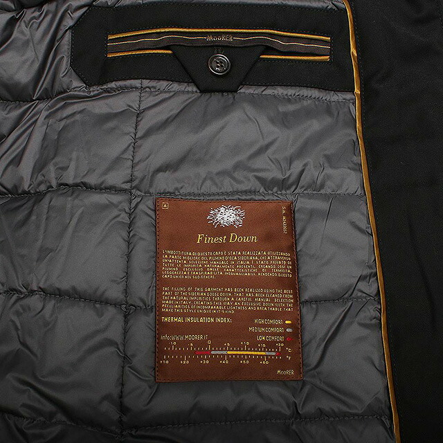 ムーレー MOORER ALBINI-PUM ダウンジャケット アウター MOUGI100090-ALBINI-NERO-48 メンズ ブラック ダウンジャケット