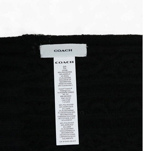 コーチ COACH EMBROIDRED CABLE KNIT MUFFLER マフラー CCL89-BLK ユニセックス マフラー ブランド