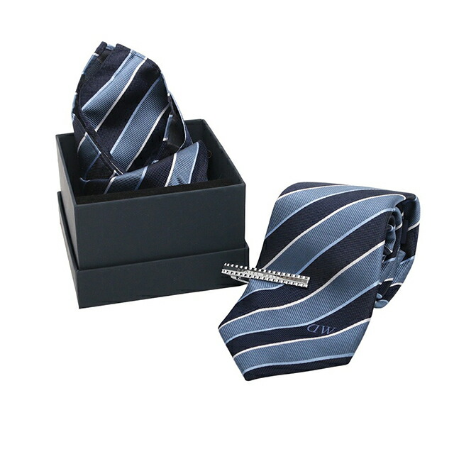 ダニエルウェリントン DANIEL WELLINGTON ネクタイ＆チーフ＆タイバー 3点セット DW02800007 メンズ ネクタイ ブランド
