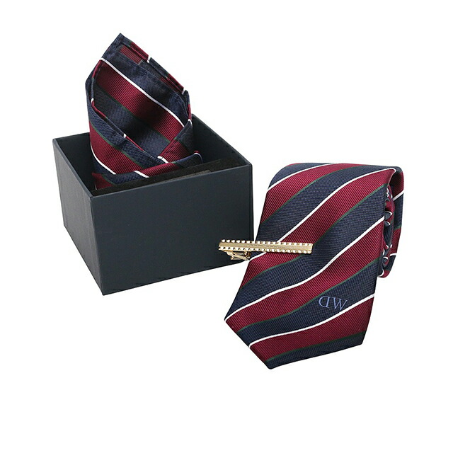 ダニエルウェリントン DANIEL WELLINGTON ネクタイ＆チーフ＆タイバー 3点セット DW02800009 メンズ ネクタイ ブランド