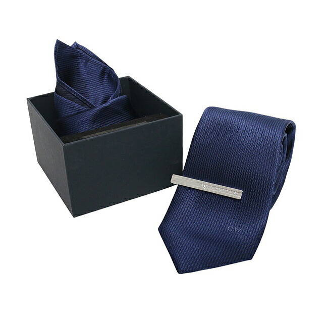 ダニエルウェリントン DANIEL WELLINGTON ネクタイ＆チーフ＆タイバー 3点セット DW02800011 メンズ ネクタイ ブランド