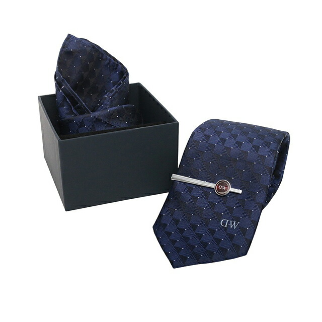 ダニエルウェリントン DANIEL WELLINGTON ネクタイ＆チーフ＆タイバー 3点セット DW02800018 メンズ ネクタイ ブランド