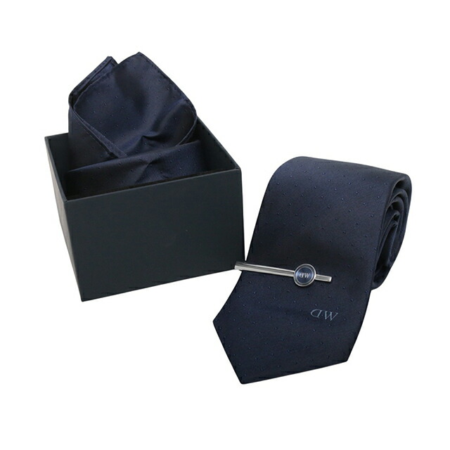 ダニエルウェリントン DANIEL WELLINGTON ネクタイ＆チーフ＆タイバー 3点セット DW02800020 メンズ ネクタイ ブランド