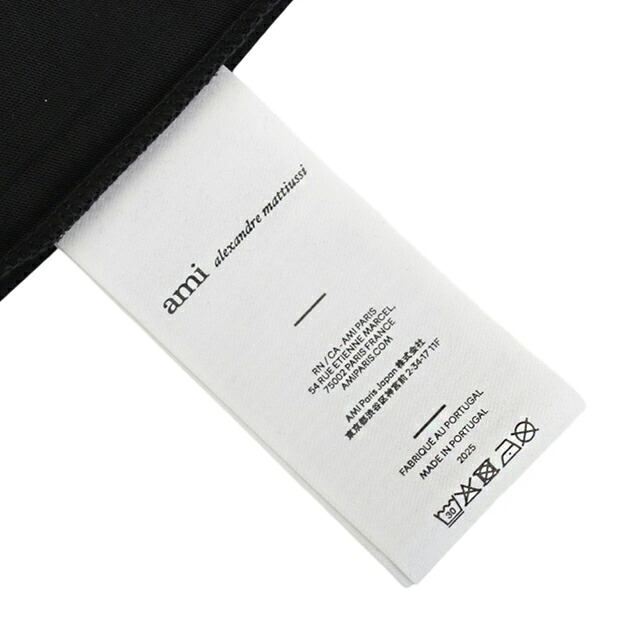 アミパリス AMI PARIS Ami de Coeur パーマネントコレクション Tシャツ BFUTS035-001-L ユニセックス ブラック Tシャツ ブランド