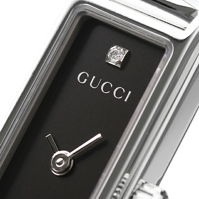 グッチ バングル 時計 レディース GUCCI 腕時計 1500 1Pダイヤ ブラック YA015555 高級 ブランド おしゃれ 防水 軽い 華奢 かわいい プレゼント 女性 実用的