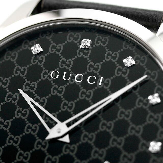グッチ Gタイムレス スリム ダイヤモンド メンズ 腕時計 YA126305 GUCCI ブラック 高級 ブランド おしゃれ 防水 プレゼント 男性 実用的
