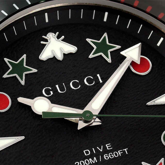 グッチ ダイヴ クオーツ 腕時計 メンズ GUCCI YA136221 アナログ ブラック 黒 スイス製 高級 ブランド おしゃれ 防水 プレゼント 男性 実用的
