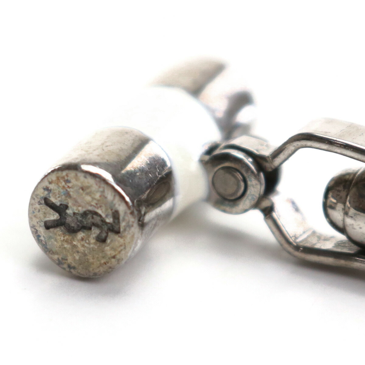 サンローラン カフス メンズ SAINT LAURENT メタル 185266 ホワイト系 アクセサリー プレゼント 実用的