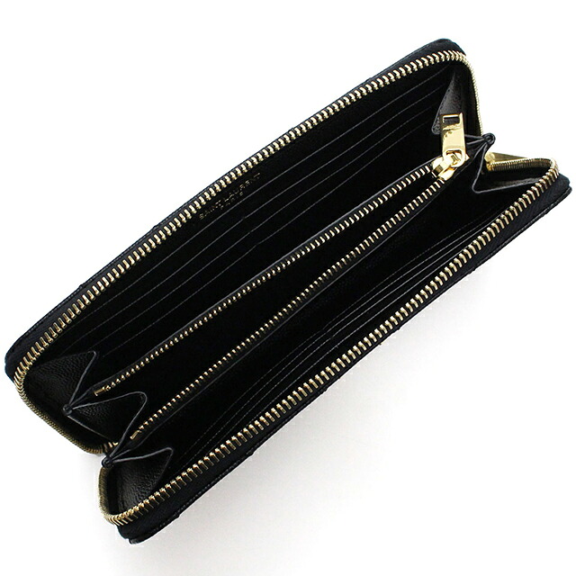 サンローラン 長財布ラウンドファスナー レディース ブランド SAINT LAURENT MONOGRAM MATELASSE レザー 358094 ブラック