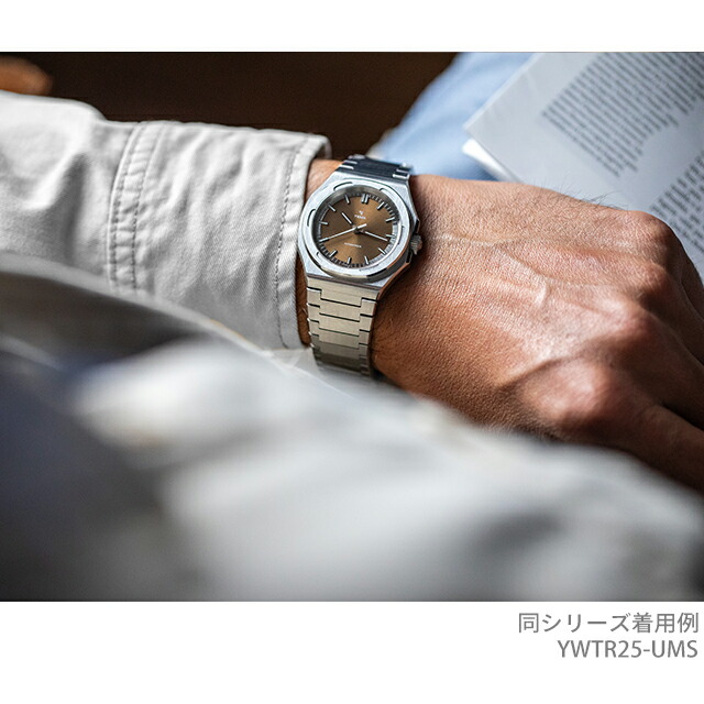 イエマ アーバントラベラー2025 自動巻き 腕時計 ブランド メンズ YEMA YWTR25-UMS アナログ ブラウン フランス製 おしゃれ 防水 プレゼント 男性 実用的